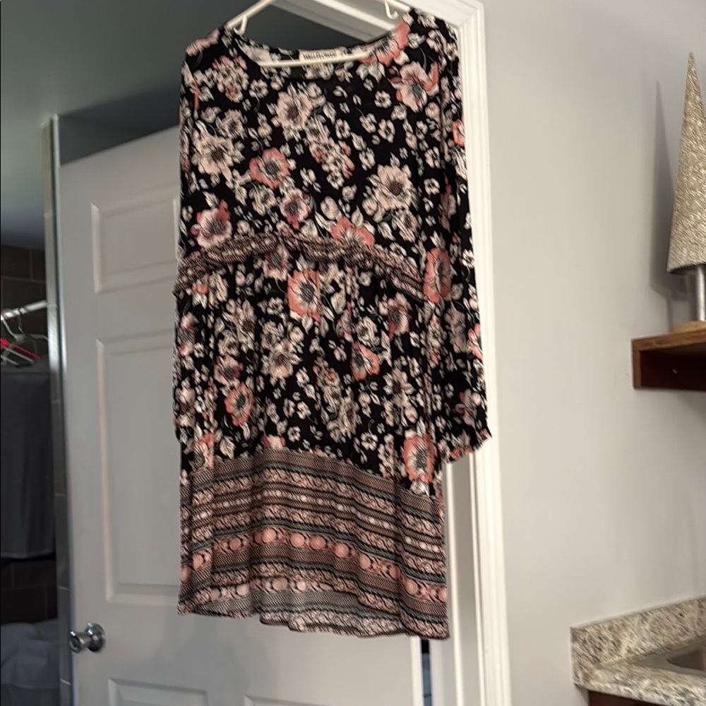 Wallflower Black and Pink Floral Dress